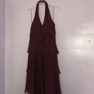 Burgundy halter dress